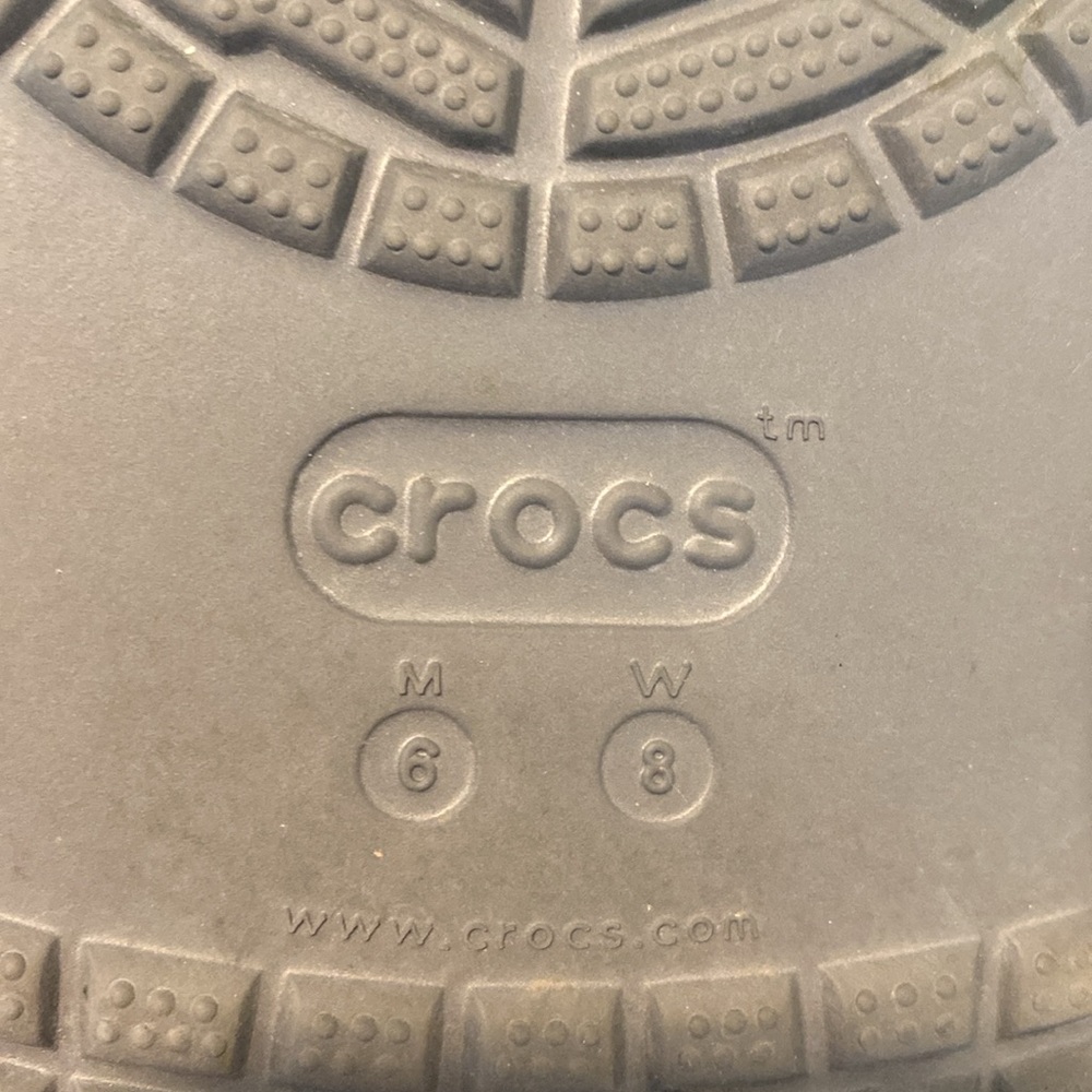 CROCS Gray and Lime Green Classic Clog - Picture 6 of 8
